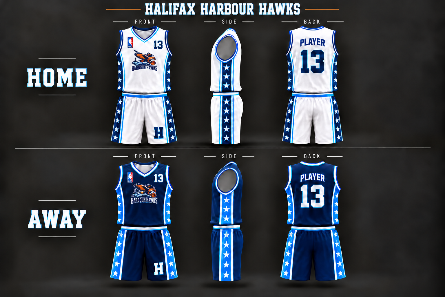 Harbour Hawks home and away uniform concepts